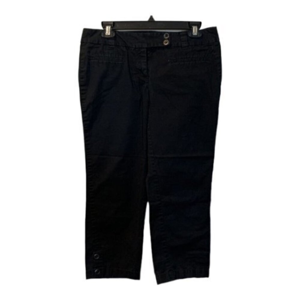 Women's Ann Taylor Loft Original Crop Pants Black Size 4 GUC #0189